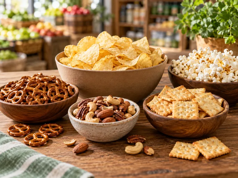 Cips, kuruyemiş ve kraker çeşitleri